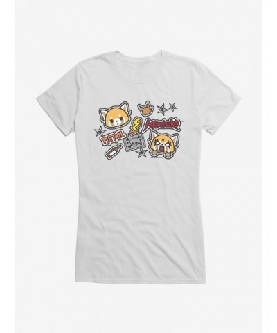 Aggretsuko Metal Gig Stickers Girls T-Shirt $7.17 T-Shirts