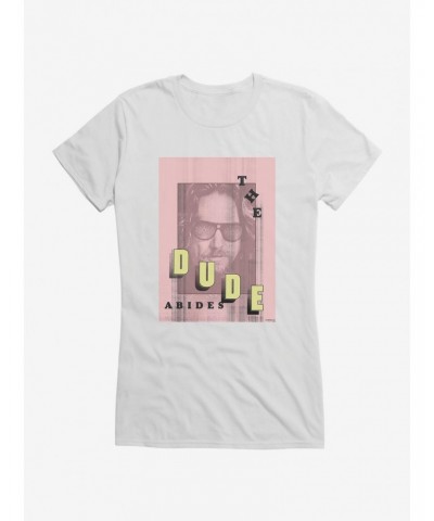 The Big Lebowski The Dude Abides Pink Girls T-Shirt $6.37 T-Shirts