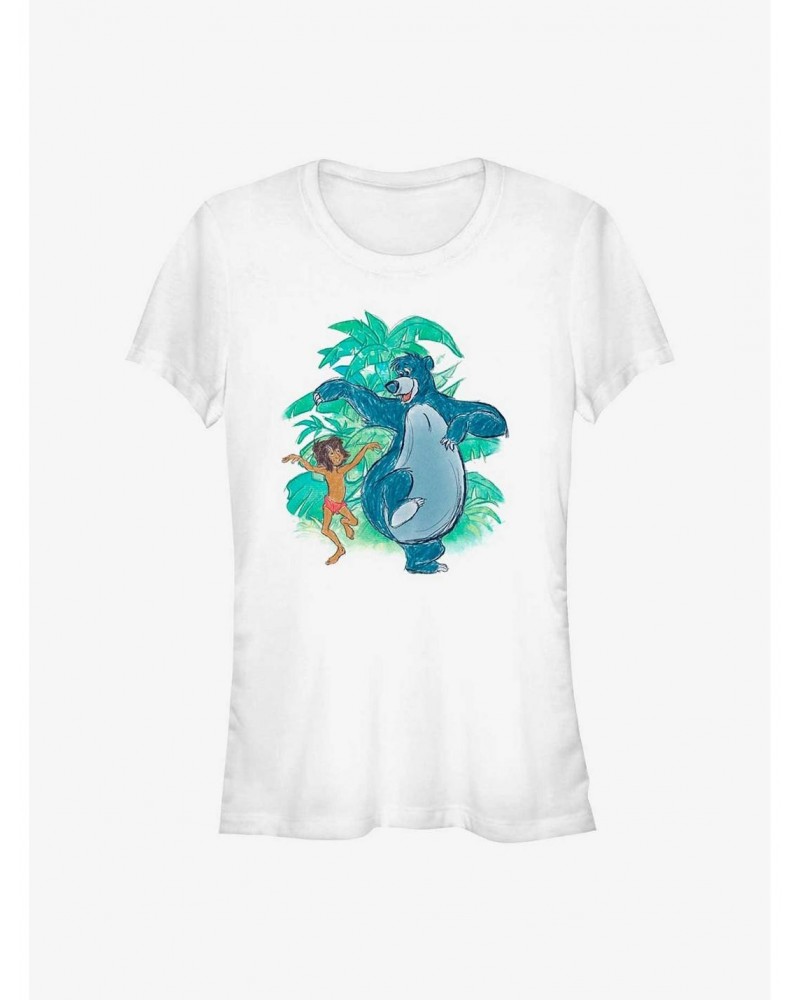 Disney The Jungle Book Baloo Sketch Girls T-Shirt $6.37 T-Shirts